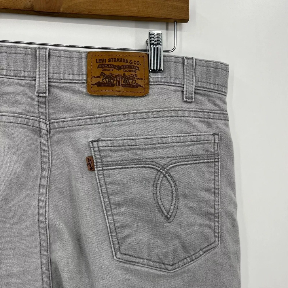 Levi's‎ Jeans Men's Size 38 Gray Cotton Blend Leather Tab Vintage 90s Paper Tag - Picture 8 of 10